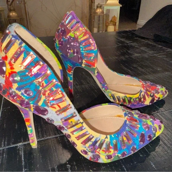Steve Madden Multicolor Gem-Embellished Women's Shoes - Picture 3 of 4